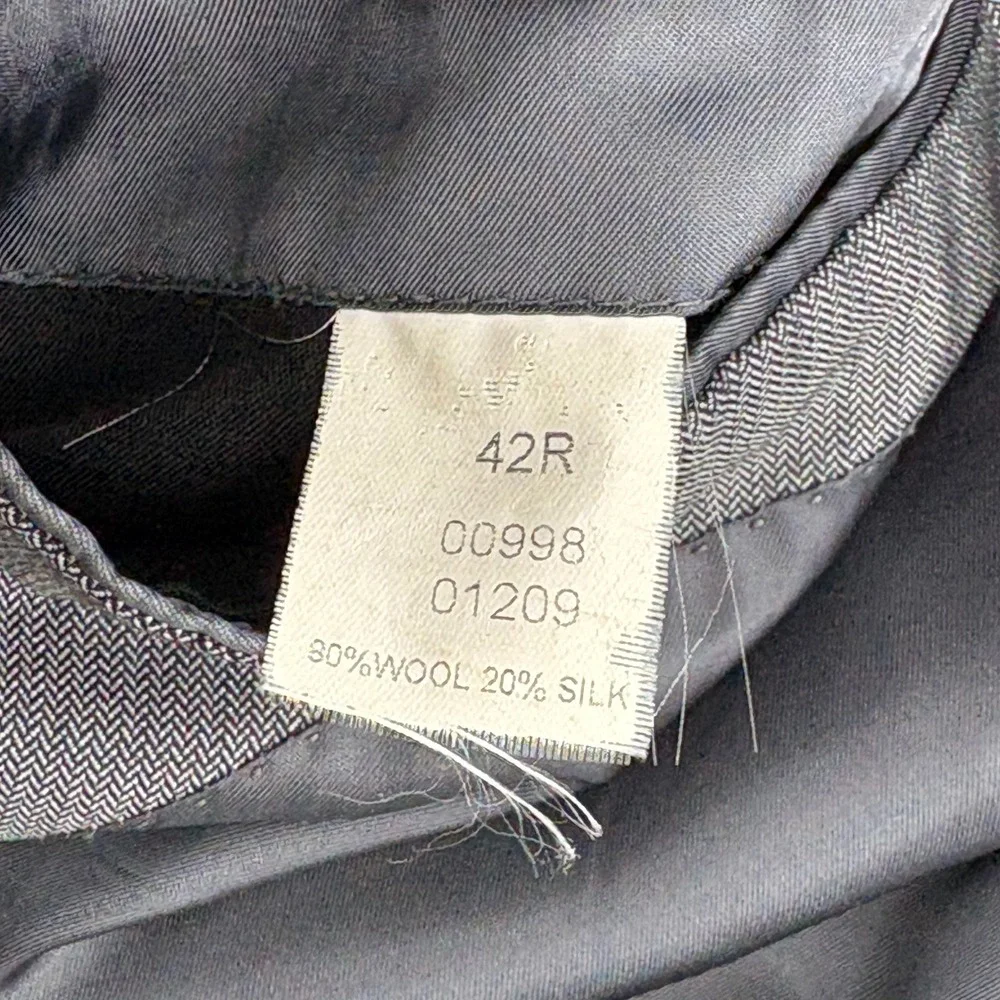 Jos A Bank Signature Collection Gray Wool‎ Silk Blazer Jacket Mens 42R 2 Button